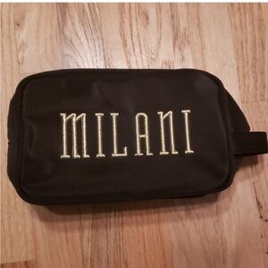 MILANI Cosmetic Makeup Travel Storage Bag, 10"W x 6"H x 5"D, Black, New